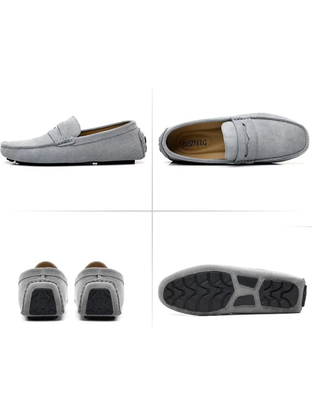 🆕Men's Grey Suede Penny Loafers Slip-On Comfort Casual Shoes for Business